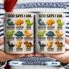 God Says I Am Handsome, Accepted, Bold, Dinosaurs and Bible Verses - Personalized Custom Coffee Mug - KID078_MG