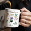 God Says I Am Special, Unique, Lovely, Butterflies and Flower - Personalized Custom Coffee Mug - FTH057_MG