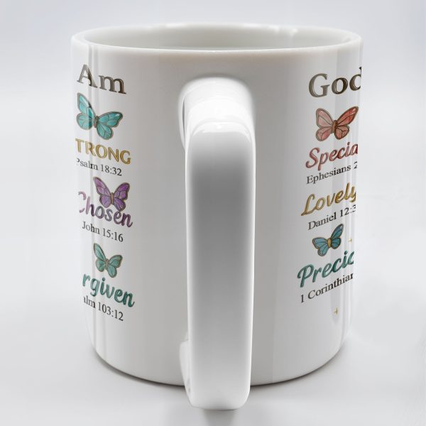God Says I Am Special, Unique, Lovely, Butterflies and Flower - Personalized Custom Coffee Mug - FTH057_MG