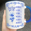 God Says I Am Toile De Jouy Flower - Personalized Accent Mug
