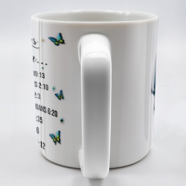 God Says I Am UNIQUE, SPECIAL, LOVELY, Angel Wing and Butterflies - Personalized Custom Coffee Mug - FTH048_MG