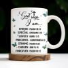 God Says I Am UNIQUE, SPECIAL, LOVELY, Angel Wing and Butterflies - Personalized Custom Coffee Mug - FTH048_MG