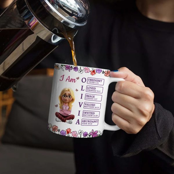 God Says You Are 3D Effect Woman - Personalized White Edge-to-Edge Mug