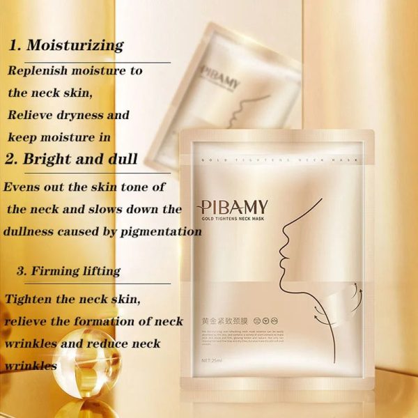 Gold Firming Neck Mask - Anti-Aging & Moisturizing Treatment (10 Pcs)