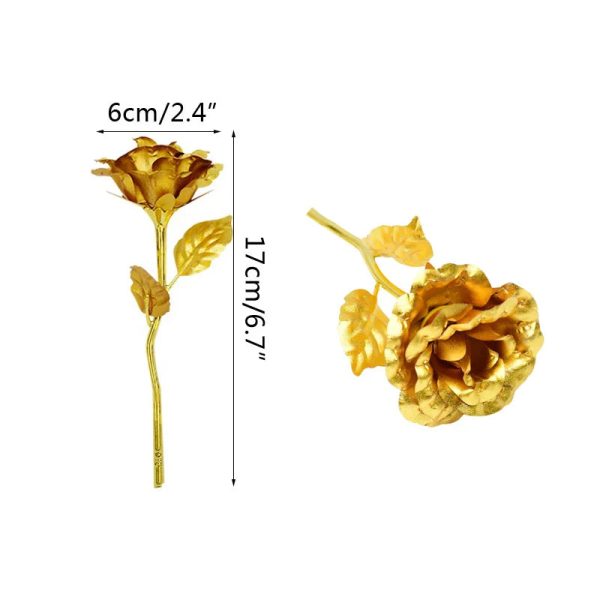 Gold Foil Eternal Rose Bouquet – Valentine’s Gift for Her