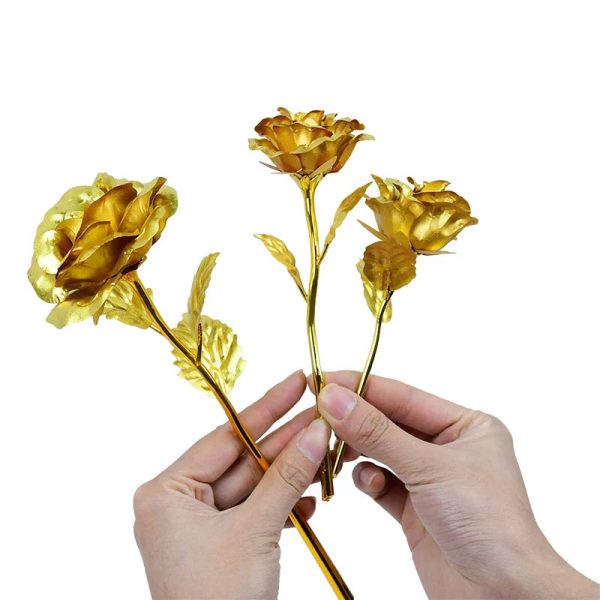 Gold Foil Eternal Rose Bouquet – Valentine’s Gift for Her