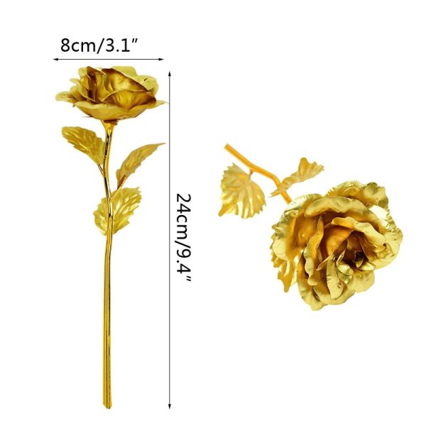 Gold Foil Eternal Rose Bouquet – Valentine’s Gift for Her