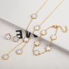 Gold Plated Five Leaf Flower Adjustable Bracelet