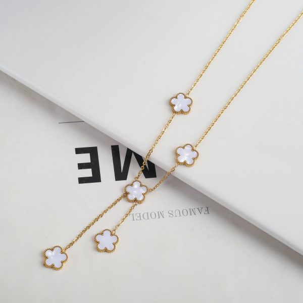 Gold Plated Five Leaf Flower Adjustable Bracelet