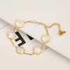 Gold Plated Five Leaf Flower Adjustable Bracelet