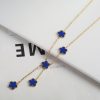 Gold Plated Five Leaf Flower Adjustable Bracelet
