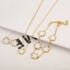 Gold Plated Five Leaf Flower Adjustable Bracelet