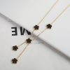 Gold Plated Five Leaf Flower Adjustable Bracelet