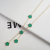Gold Plated Five Leaf Flower Adjustable Bracelet