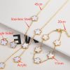 Gold Plated Five Leaf Flower Adjustable Bracelet