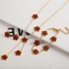 Gold Plated Five Leaf Flower Adjustable Bracelet