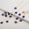 Gold Plated Five Leaf Flower Adjustable Bracelet