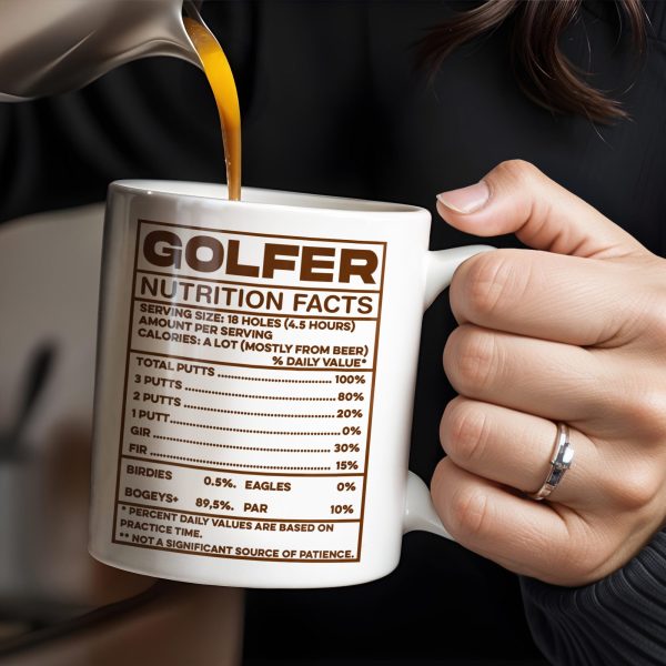 Golfer Nutrition Facts With Golf Accessories - Personalized Custom Coffee Mug - GOLF006_MG