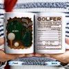 Golfer Nutrition Facts With Golf Accessories - Personalized Custom Coffee Mug - GOLF006_MG