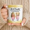 Good Friends Are Like Stars, Girls Holding Hot Cocoa - Personalized Custom Coffee Mug - BST513_MG