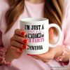 Good Girl with Bad Habits Personalized Mug, Grunge Skeleton Hands Rebellious Gift With Custom Name