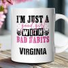 Good Girl with Bad Habits Personalized Mug, Grunge Skeleton Hands Rebellious Gift With Custom Name