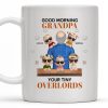 Good Morning Grandpa, Your Tiny Overlords, Cartoon Children and Sunglasses - Personalized Custom Coffee Mug - GRP021_MG
