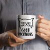 Good Morning Grumpy Cat Coffee Mug Funny Cat Lover Gift for Cat Mom Women Friend