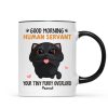 Good Morning Human Servant Cute Cartoon Cat Looking Up Personalized Mug