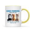 Good Morning Human Servant Personalized Mug, Unique Gift for Cat Mom Cat Dad
