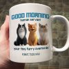 Good Morning Human Servant Personalized Mug, Unique Gift for Cat Mom Cat Dad