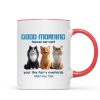 Good Morning Human Servant Personalized Mug, Unique Gift for Cat Mom Cat Dad