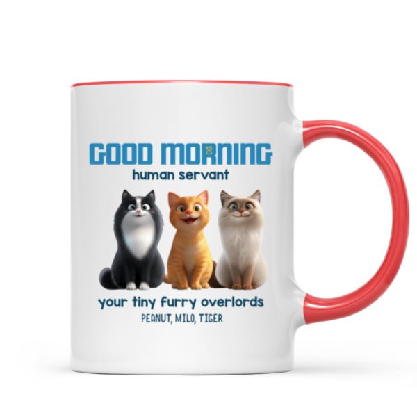 Good Morning Human Servant Personalized Mug, Unique Gift for Cat Mom Cat Dad