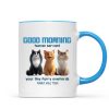 Good Morning Human Servant Personalized Mug, Unique Gift for Cat Mom Cat Dad
