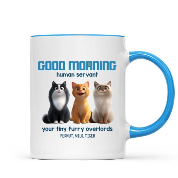 Good Morning Human Servant Personalized Mug, Unique Gift for Cat Mom Cat Dad