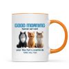 Good Morning Human Servant Personalized Mug, Unique Gift for Cat Mom Cat Dad