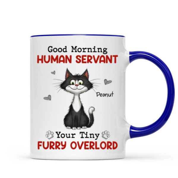 Good Morning Human Servant Quirky Cats Personalized Mug