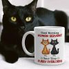 Good Morning Human Servant Quirky Cats Personalized Mug