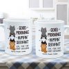 Good Morning Human Servant Stacked Cats Funny Gift For Cat Lover Personalized Mug