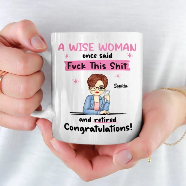 Goodbye Tension, Hello Pension - Coworker Personalized Custom Mug - Appreciation, Retirement Gift For Coworkers, Work Friends, Colleagues