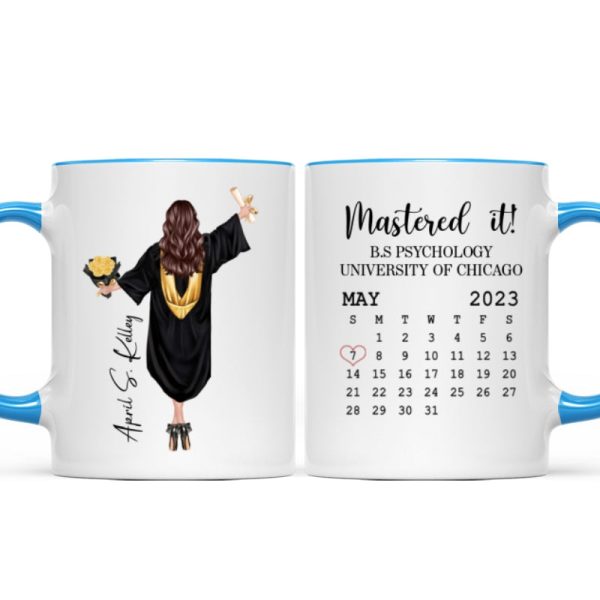 Graduation Gift Master It Gift For Senior Gift For Daughter Granddaughter Calendar Date Personalized Mug