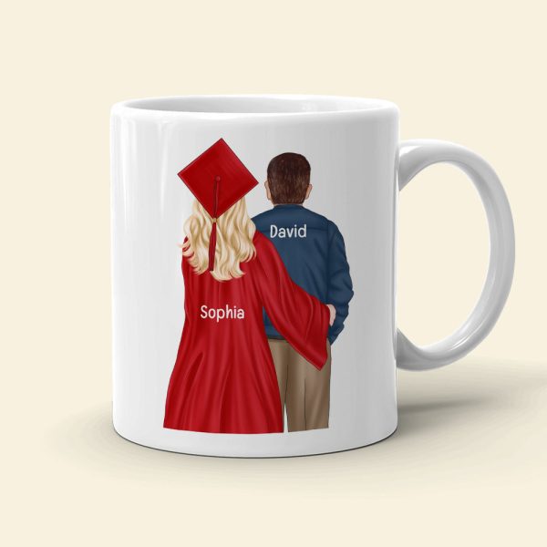 Graduation Thank You For Being Part Of My Journey, Personalized Mug, Gift For Dad
