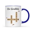 Grandkids Crossword Puzzle Art Personalized Mug, Gift For Grandma, Gift For Mom