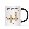 Grandkids Crossword Puzzle Art Personalized Mug, Gift For Grandma, Gift For Mom