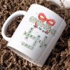 Grandkids Make Life Grand Coquette Floral Christmas Pattern Crossword Puzzle Art - Personalized Mug