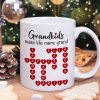 Grandkids Make Life Grand Crossword Puzzle Art Christmas Gift For Grandma Personalized Mug