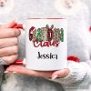 Grandma Claus Retro Christmas Personalized Mug, Matching Family Holiday Gift with Custom Name