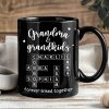 Grandma Grandpa & Grandkids Forever Linked Together Crossword Puzzle Personalized Mug