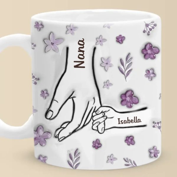 Grandma Holds Our Hearts Forever - Family Personalized Custom 3D Inflated Effect Printed Mug - Mother's Day, Gift For Mom, Grandma