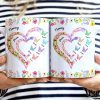 Grandma Mom Crystal Hearts - Personalized White Edge-to-Edge Mug